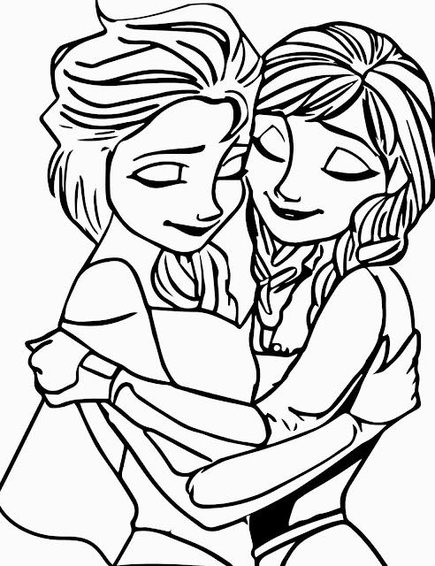 Elsa ve Anna kucaklaşıyor