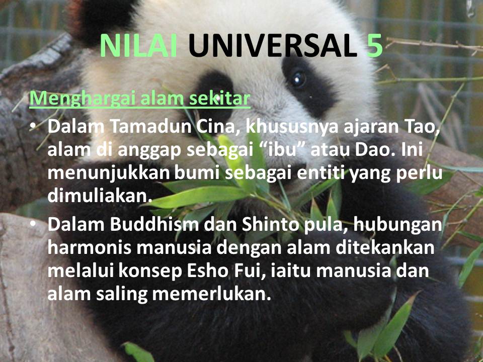 Nilai Nilai Universal Dalam Tamadun : Pengaruh Tamadun Islam Terhadap
