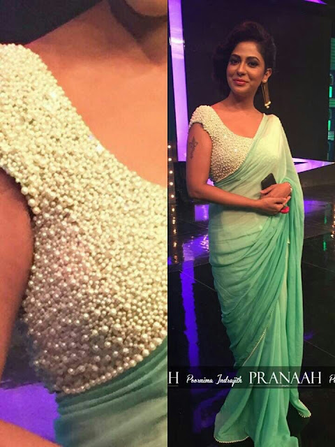 plain saree with designer blouse online