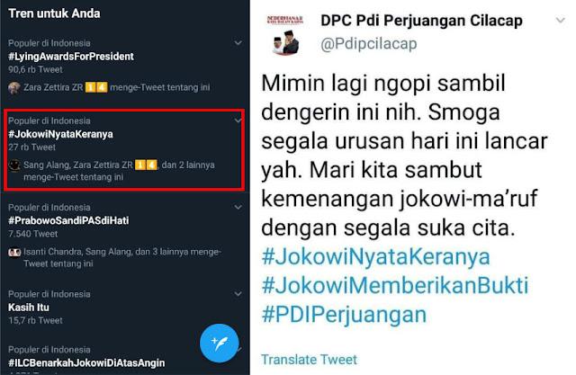 Tagar #JokowiNyataKeranya Trending di Twitter, Akun PDIP Cilacap Minta Maaf Tagar #JokowiNyataKeranya Trending di Twitter, Akun PDIP Cilacap Minta Maaf