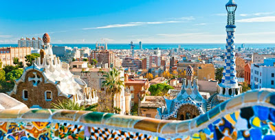 Vue des toits des appartements à Barcelone
