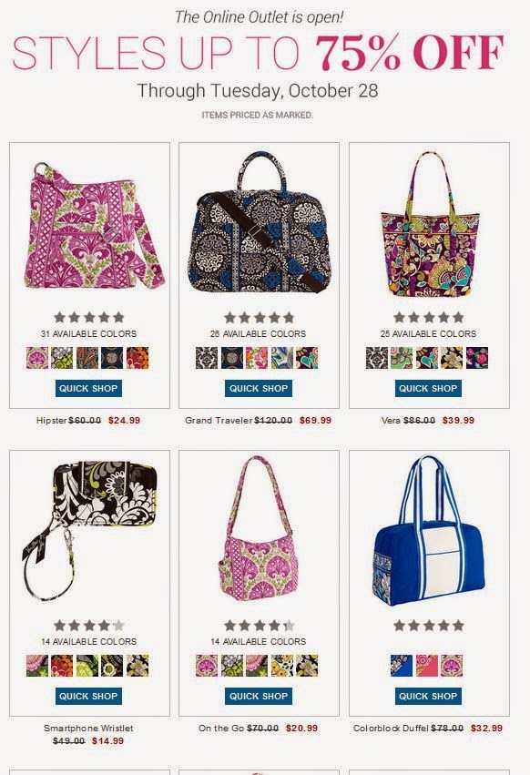 My Great Challenge Outlet Sale at Vera Bradley Ends 10/29/14