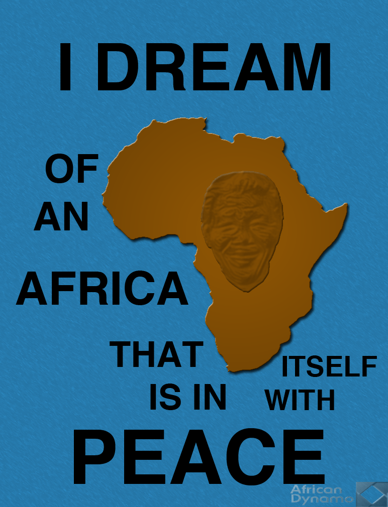 nelson mandela quote, Africa in peace, illustration