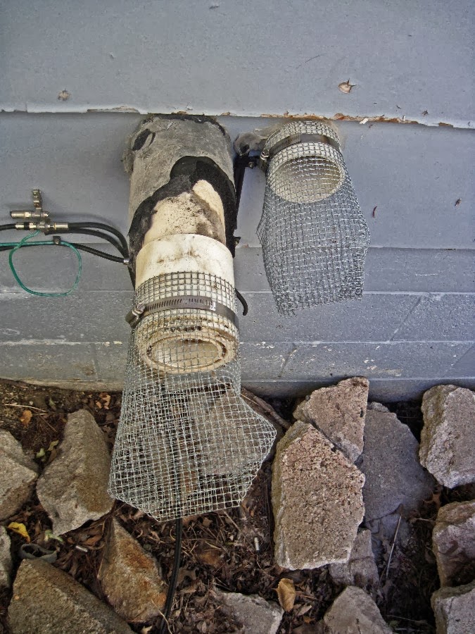 NaugaBike Mouseproofing the Furnace Pipes