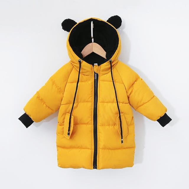 Kids Cotton Padded Hooded Parka with Animal Ears