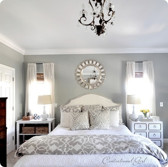 White and Grey Master Bedroom
