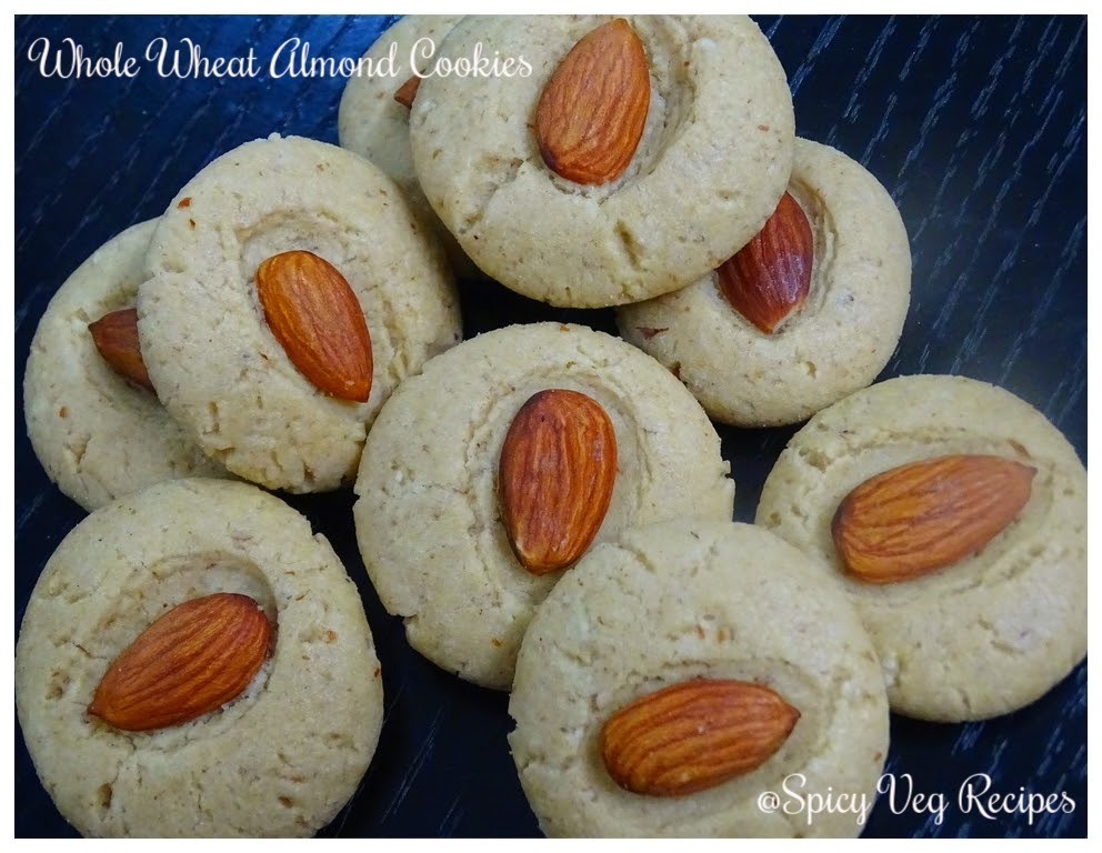 Whole Wheat Almond Cookies Recipes| Whole Wheat Almond Eggless Cookies|Whole Wheat-Almond Butter Cookies