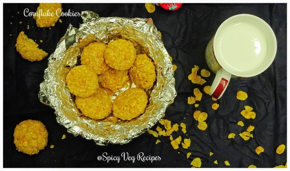 Egg less -Whole-Wheat-Cornflakes-cookies- recipe-veg