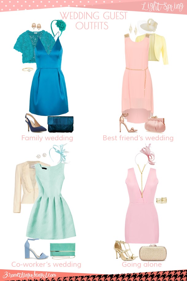 Wedding guest outfit ideas for Light Spring women by 30somethingurbangirl.com // Are you invited to a family, your best friend's or your co-worker's wedding, maybe going solo to a nuptials? Find pretty outfit ideas and look fabulous!