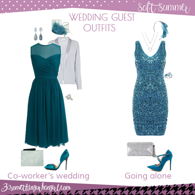 Wedding guest outfit ideas for Soft Summer women by 30somethingurbangirl.com // Are you invited to a your co-worker's wedding or maybe going solo to a nuptials? Find pretty outfit ideas and look glamorous!