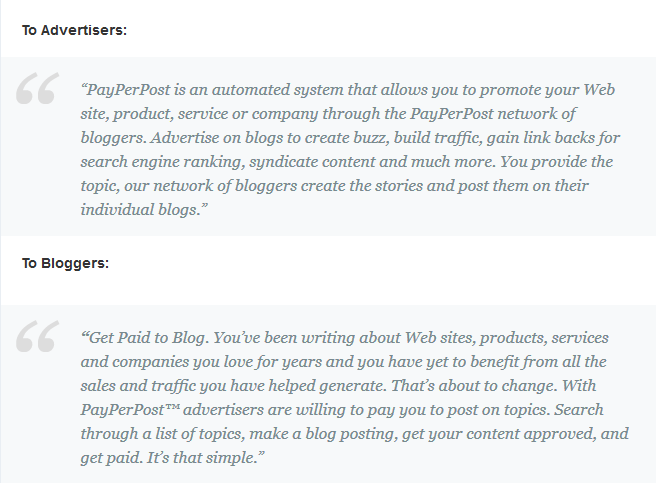 PayPerPost for Advertisers and for Bloggers : eAskme