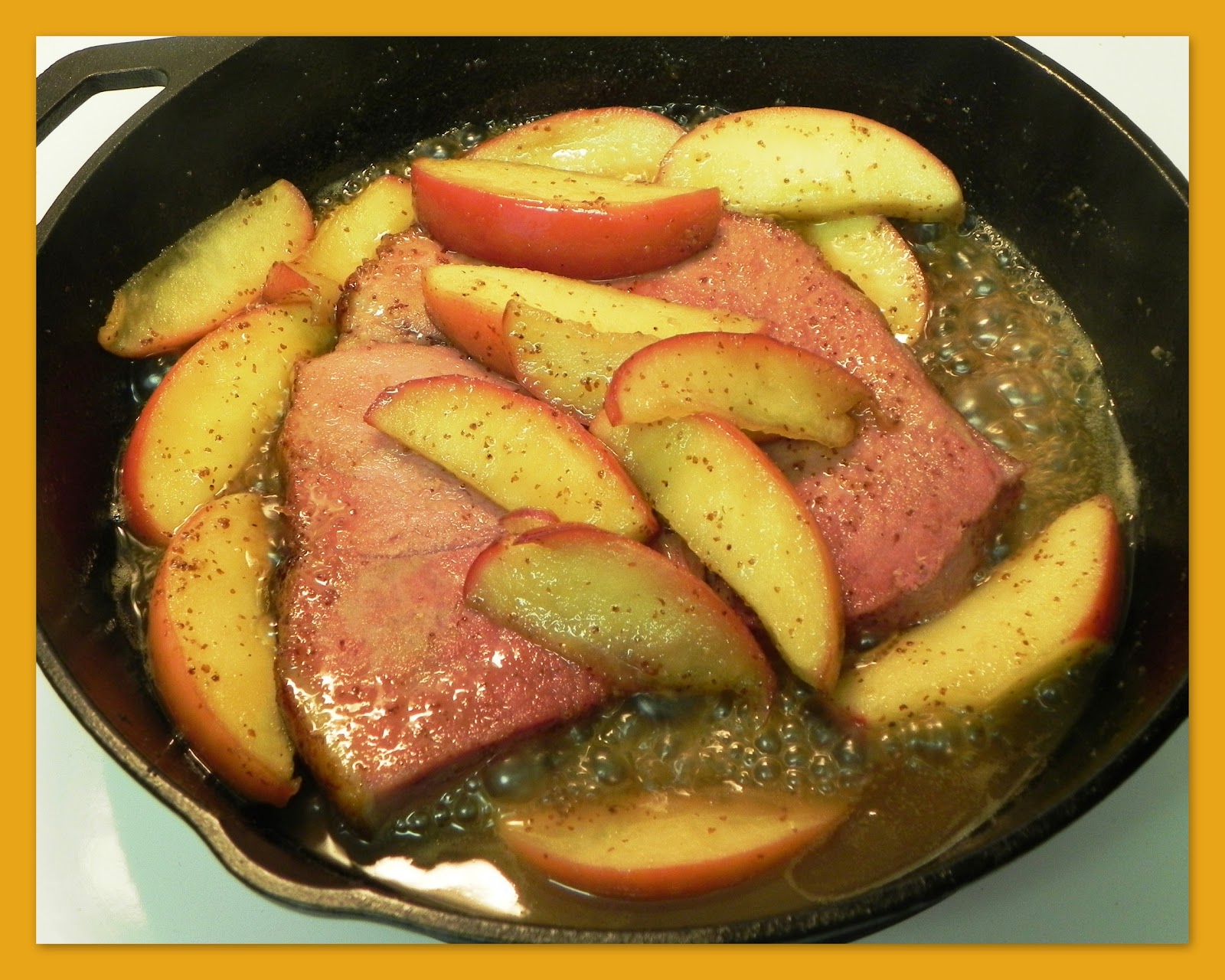 The Iowa Housewife Country Ham Steak with Glazed Apples