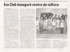 Ecoclub inauguró centro de cultura