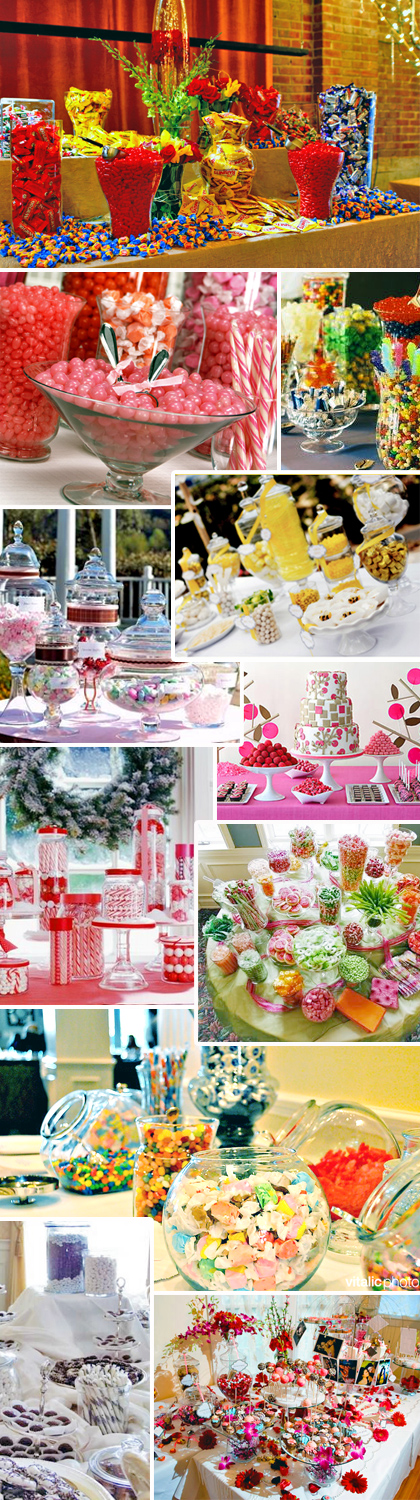 Creating a beautiful centerpiece at your wedding by adding candy can be a