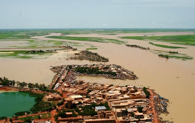 Vista aérea  de la ciudad de Mopti