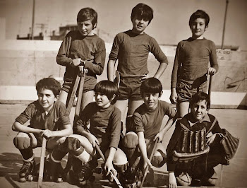 Igualada Hoquei Club 1971/72: Puig, Roca, Pujol, Domènech, Fillat, Solà, Moritz