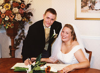 The obligatory signing the register photograph from our wedding