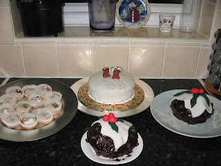 Selection of various Christmas cakes