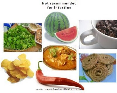 Makanan yang menjejaskan usus jika diambil berlebihan