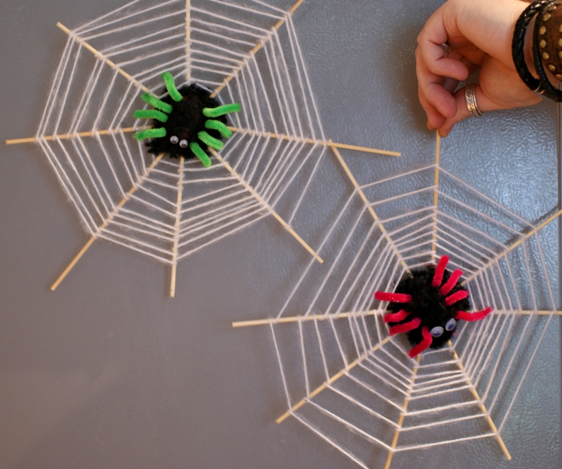 lightly enchanted Spider webs for Halloween