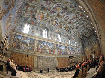 impresionante recinto sagrado en la ciudad del Vaticano. la capilla sixtina que fuera pintada por: