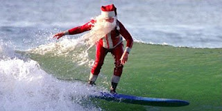Christmas Santa On Beach