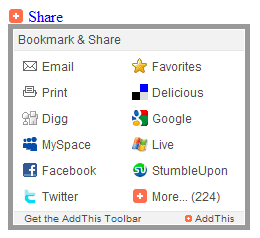 Addthis Social Bookmark Button