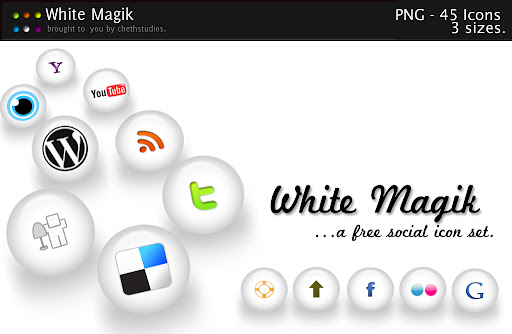 White Social Bookmark