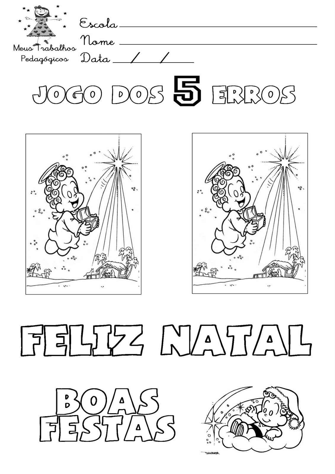 Atividades Natal Jogo dos 7 erros e Pintura Direcionada  Atividades,  Atividades de natal, Atividades de pintura