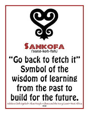 working on my sankofa tattoos. One of my nine pieces is the image above, 