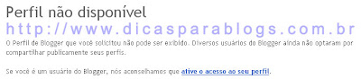 Perfil não disponivel blogger