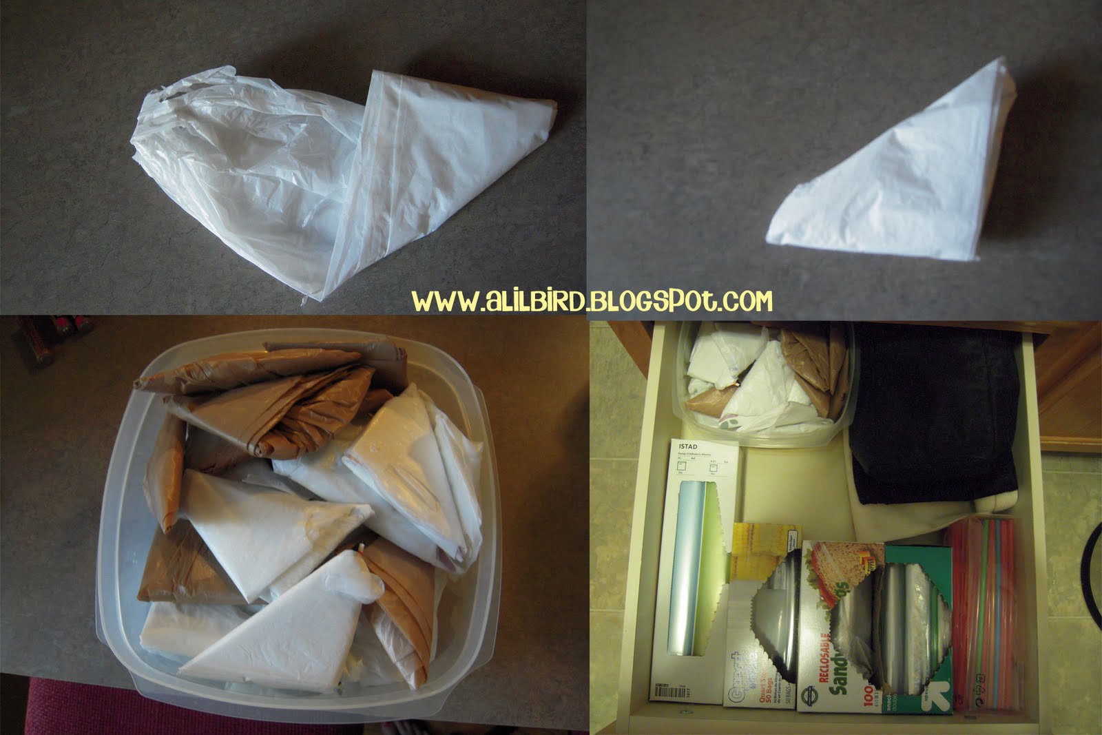A Lil Bird told me... Tidy Tips How to Fold Bags to Save Space