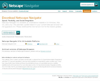Netscape 9.0b1下載畫面