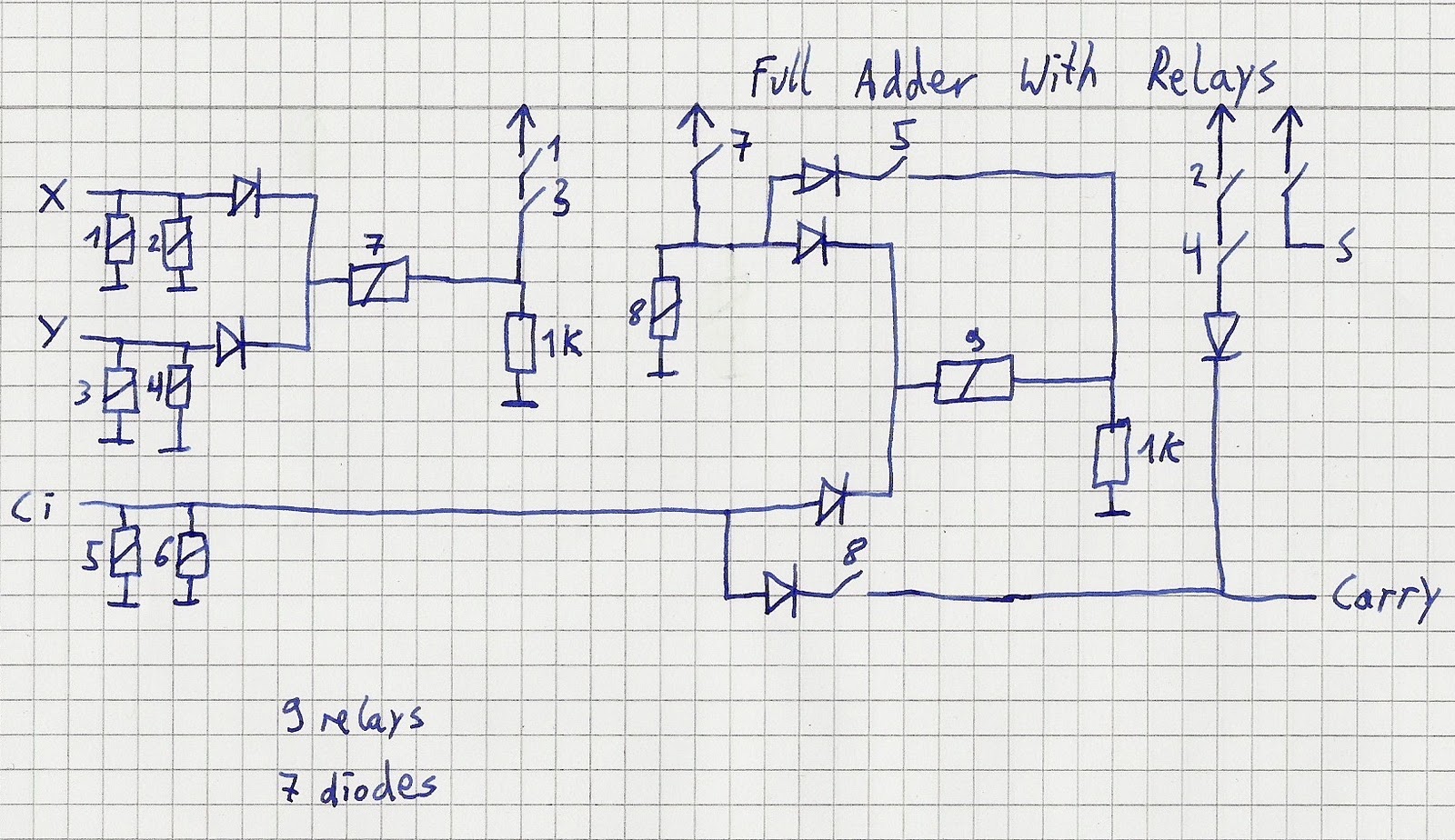 Relay Adder Circuit Diagram