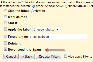 disable gmail spam filter