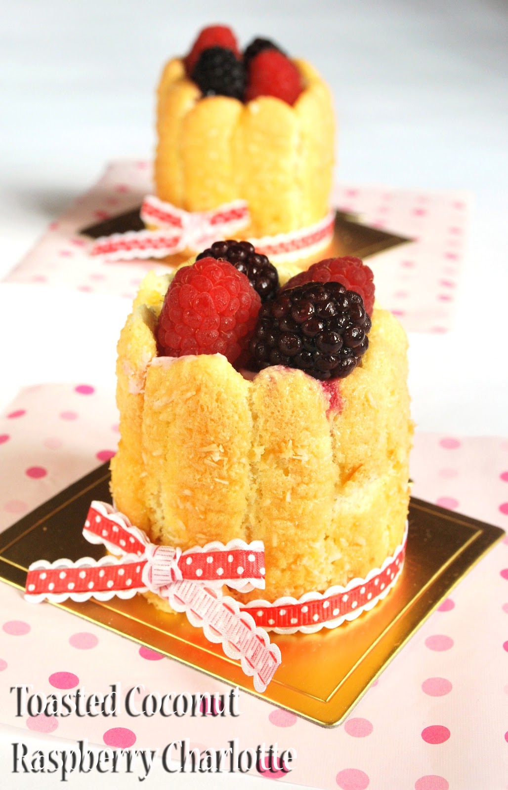 Sweets and Loves Toasted Coconut and Raspberry Charlotte
