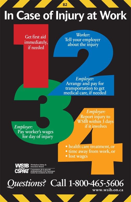 Poster Event In Case Of Injury At Work Warning Poster
