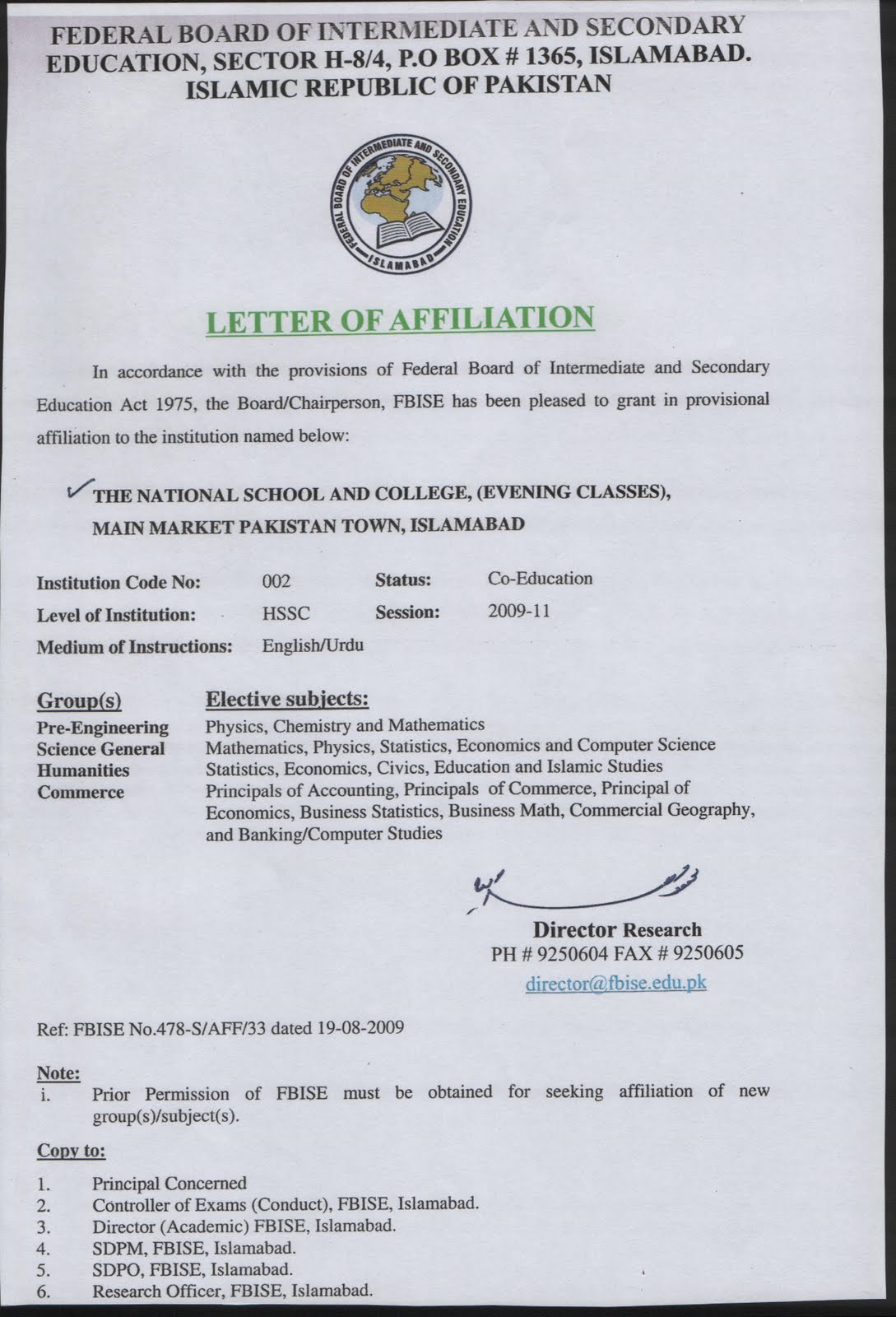 Letter Of Affiliation Template
