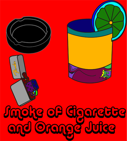 Smoke of Cigarette and Orange Juice