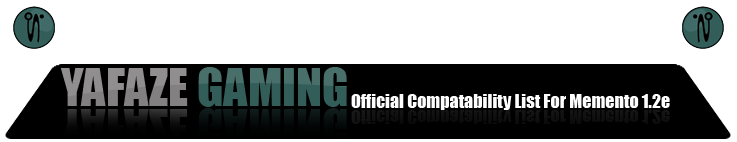 Memor32 Firmware 1.2e Compatibility List