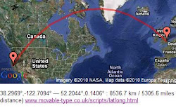 distance google maps between points earth calculating path