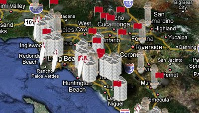 5ones screenshot showing map markers on a Google Map