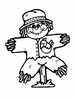 pumpkin face scarecrow coloring pages