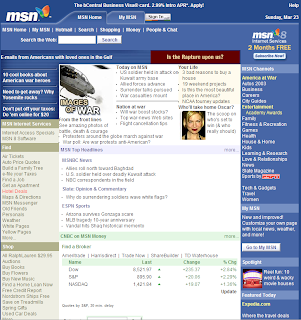 MSN screenshot in 2003