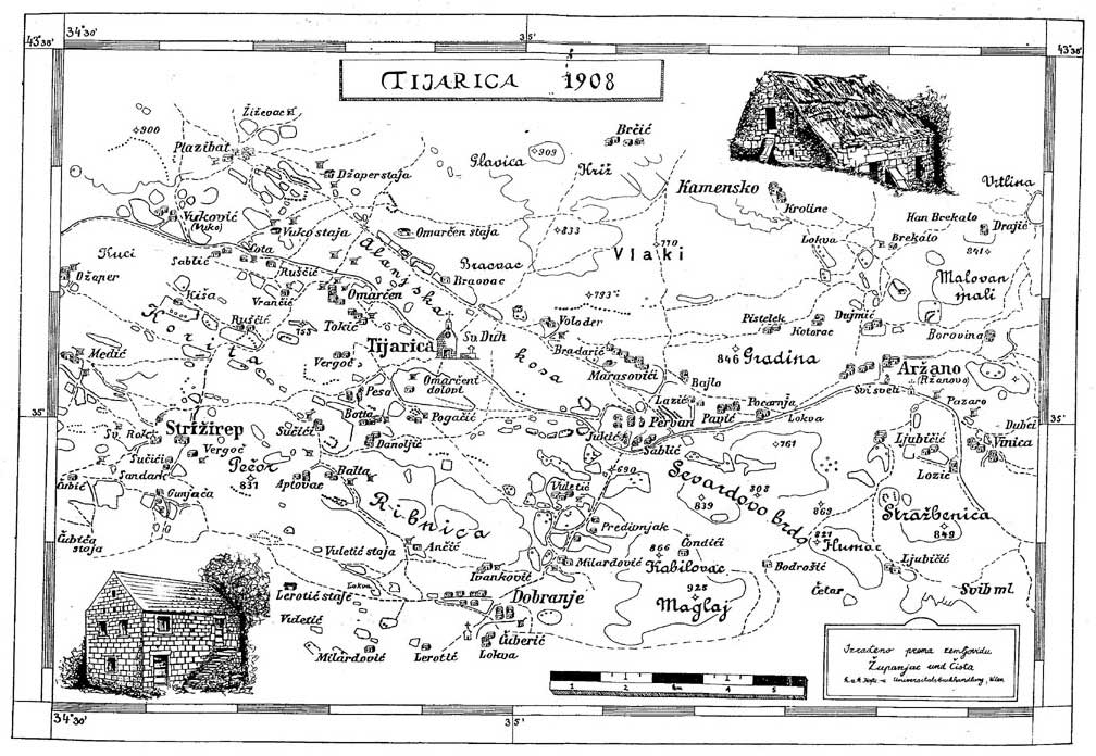 Tijarica 1908., karta