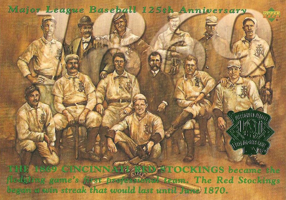 MLB 125th Anniversary - 1869 Cincinnati Red Stockings Card for Hat