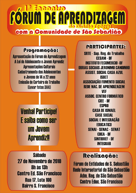 1º Encontro Fórum de Aprendizagem do Distrito Federal com a Comunidade de São Sebastião
