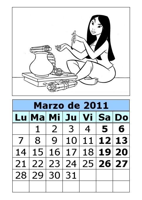 calendario 2011 para imprimir. Etiquetas: Calendario para
