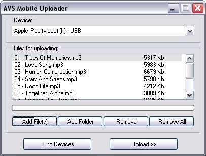 Avec AVS Mobile Uploader, transférez facilement vos fichiers multimédia vers vos supports portables