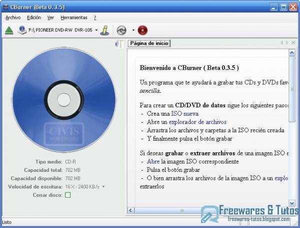 CBurner : un nouveau logiciel de gravure gratuit